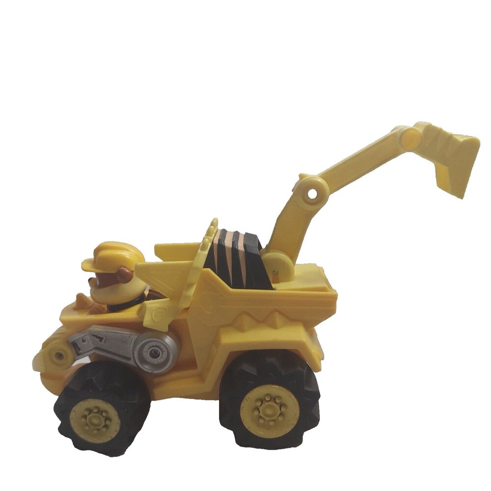 Paw Patrol Dino Rescue Rubble with Figure Bulldozer Construction Vehicle Toy